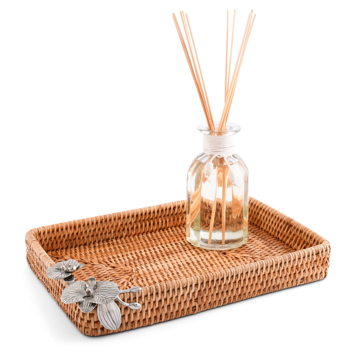 Orchid Catchall Tray Hand Woven Wicker Rattan