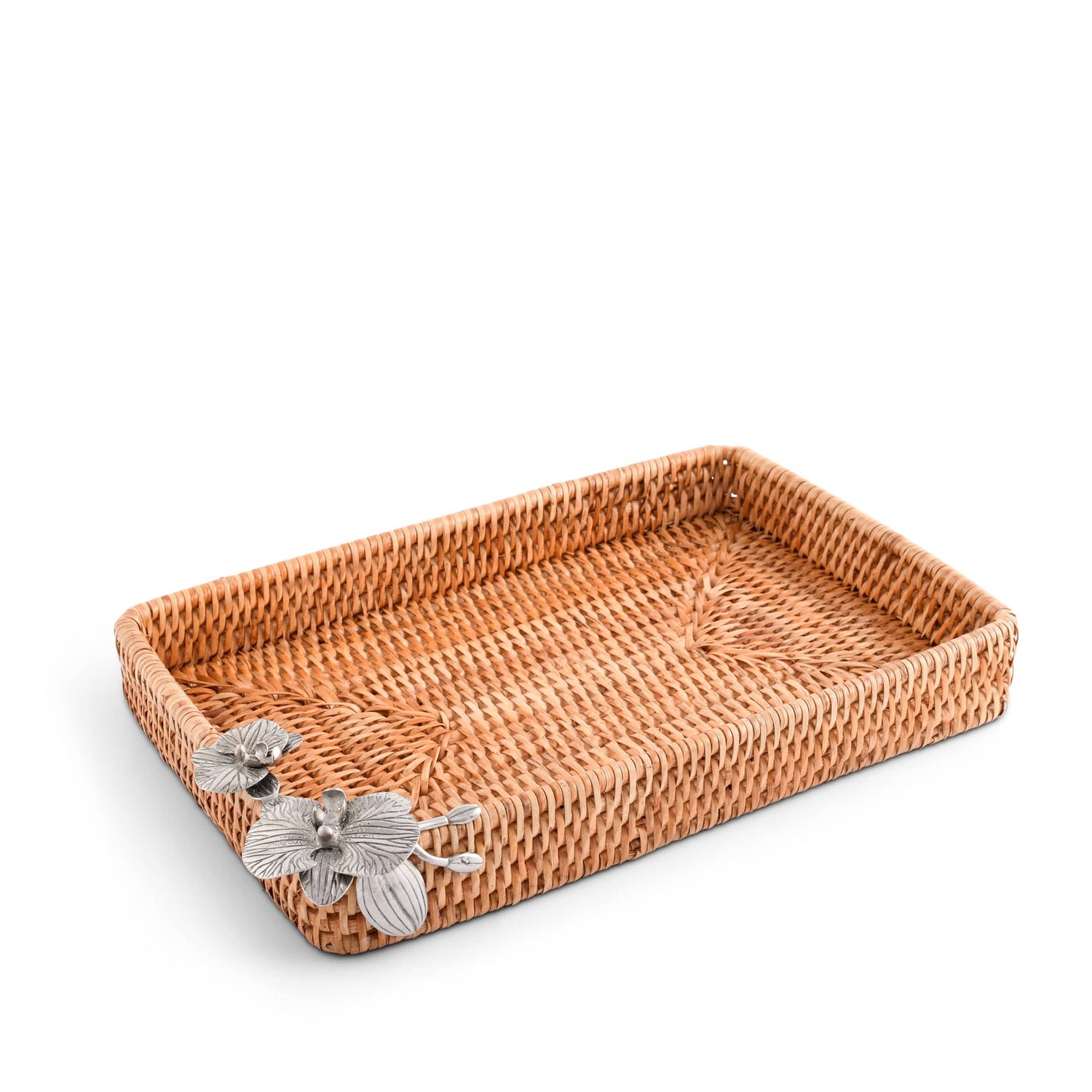 Orchid Catchall Tray Hand Woven Wicker Rattan