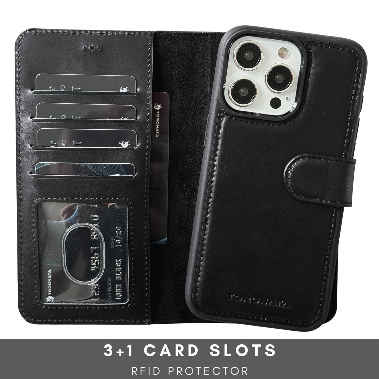 Vegas Premium Leather iPhone 15 Pro Wallet Case with MagSafe | Detachable RFID Blocking Luxury Wallet