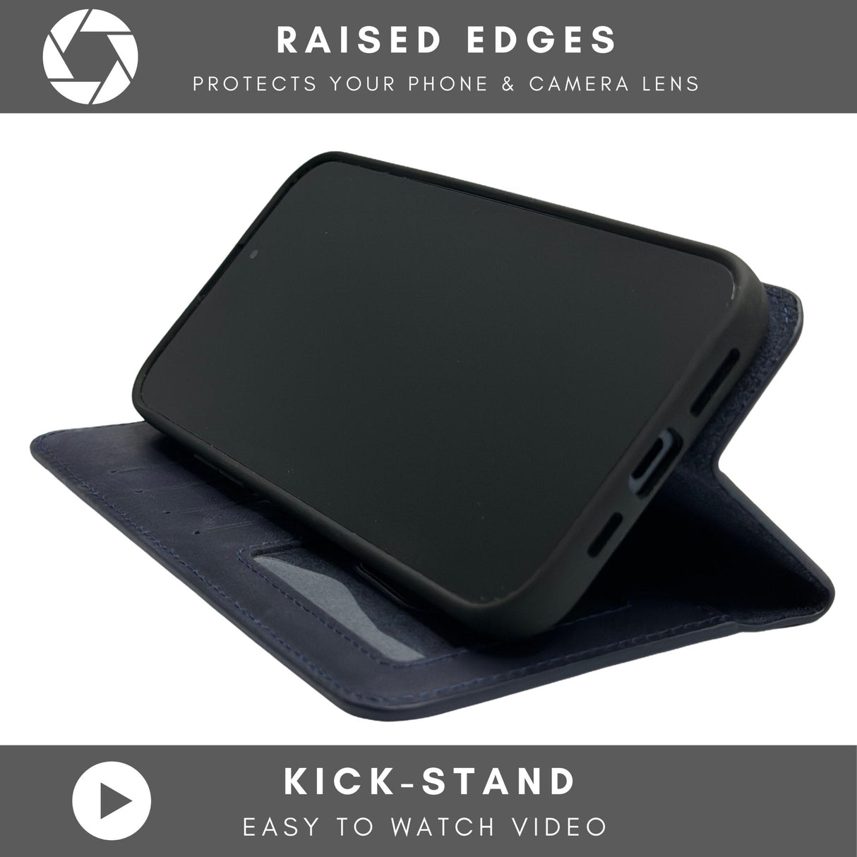 Vegas Premium Leather iPhone 15 Pro Wallet Case with MagSafe | Detachable RFID Blocking Luxury Wallet