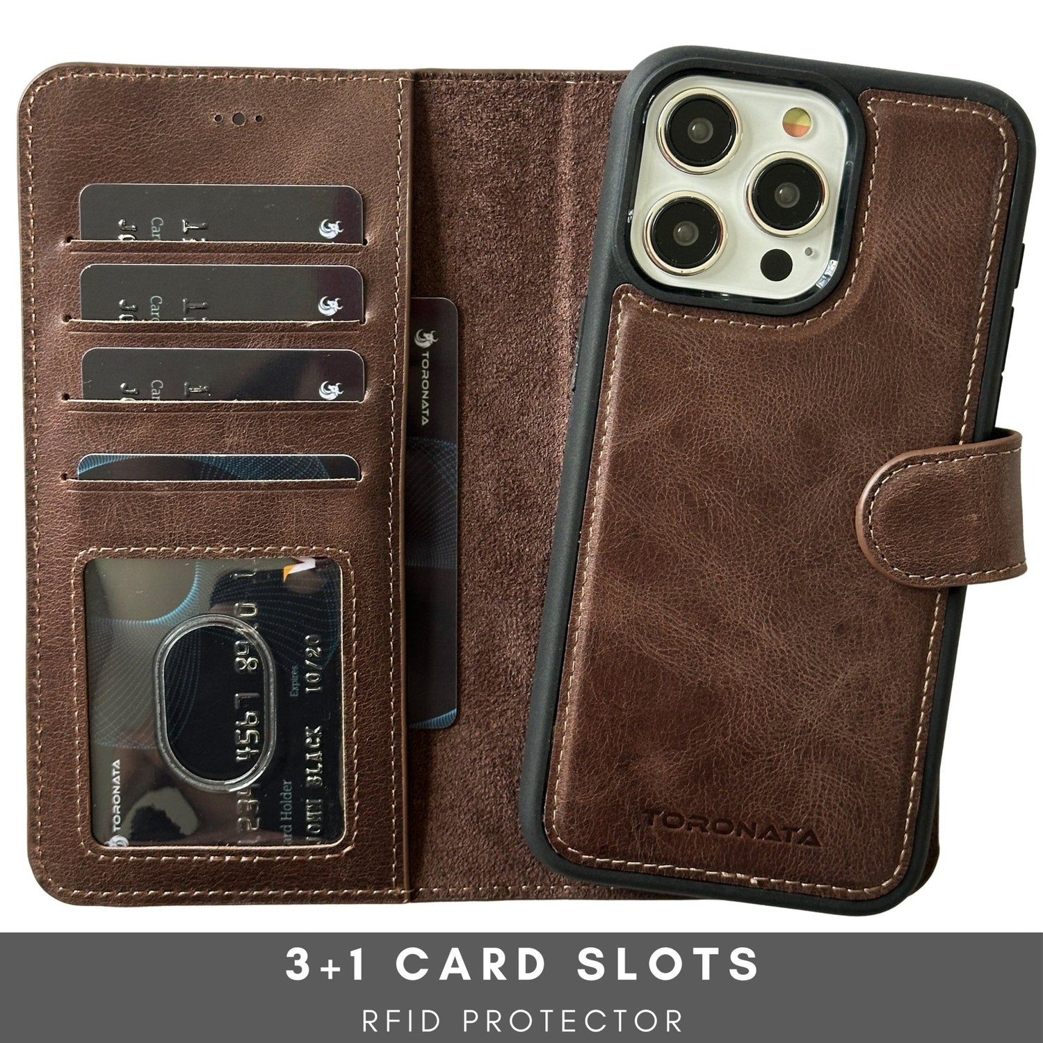 Vegas Premium Leather iPhone 15 Wallet Case with MagSafe | Detachable RFID Blocking Luxury Wallet