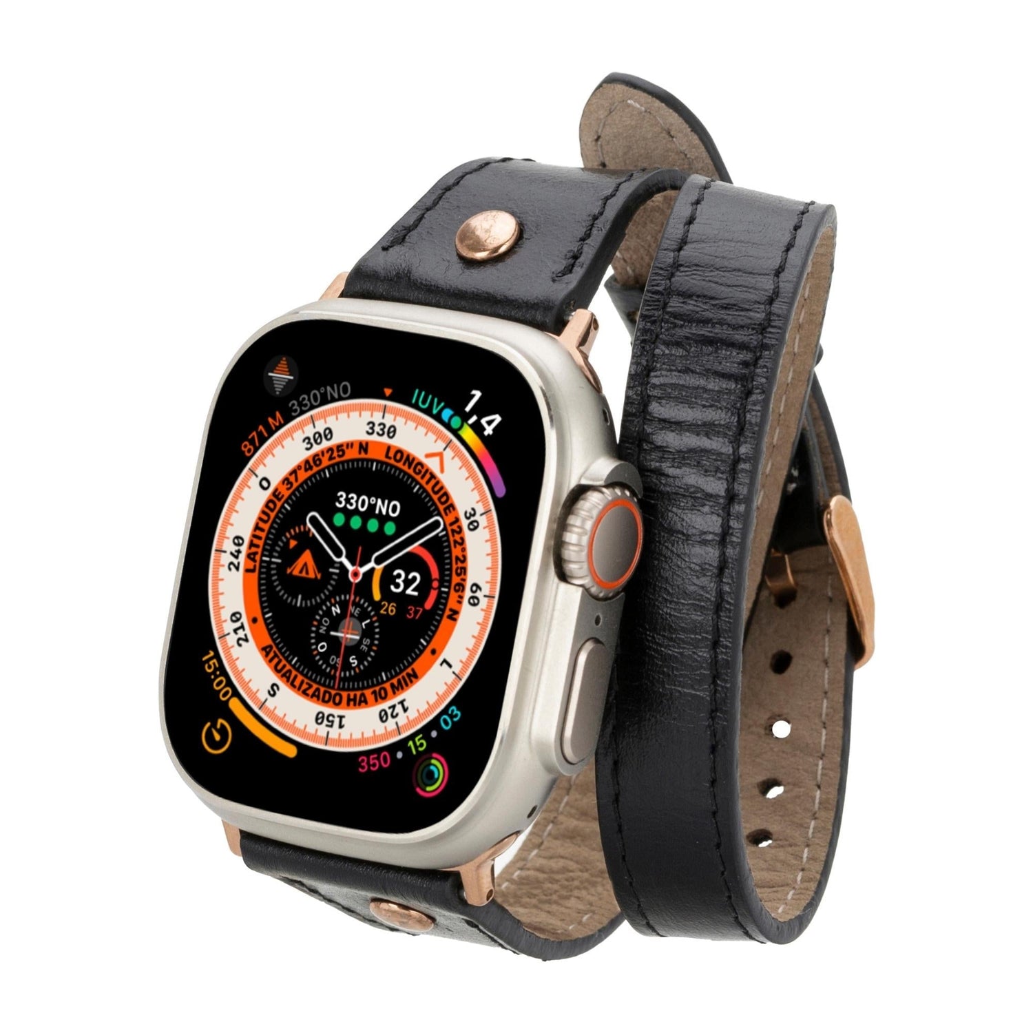 Vernon Double Tour Leather Bands for Apple Watch 9, Ultra 2 and SE
