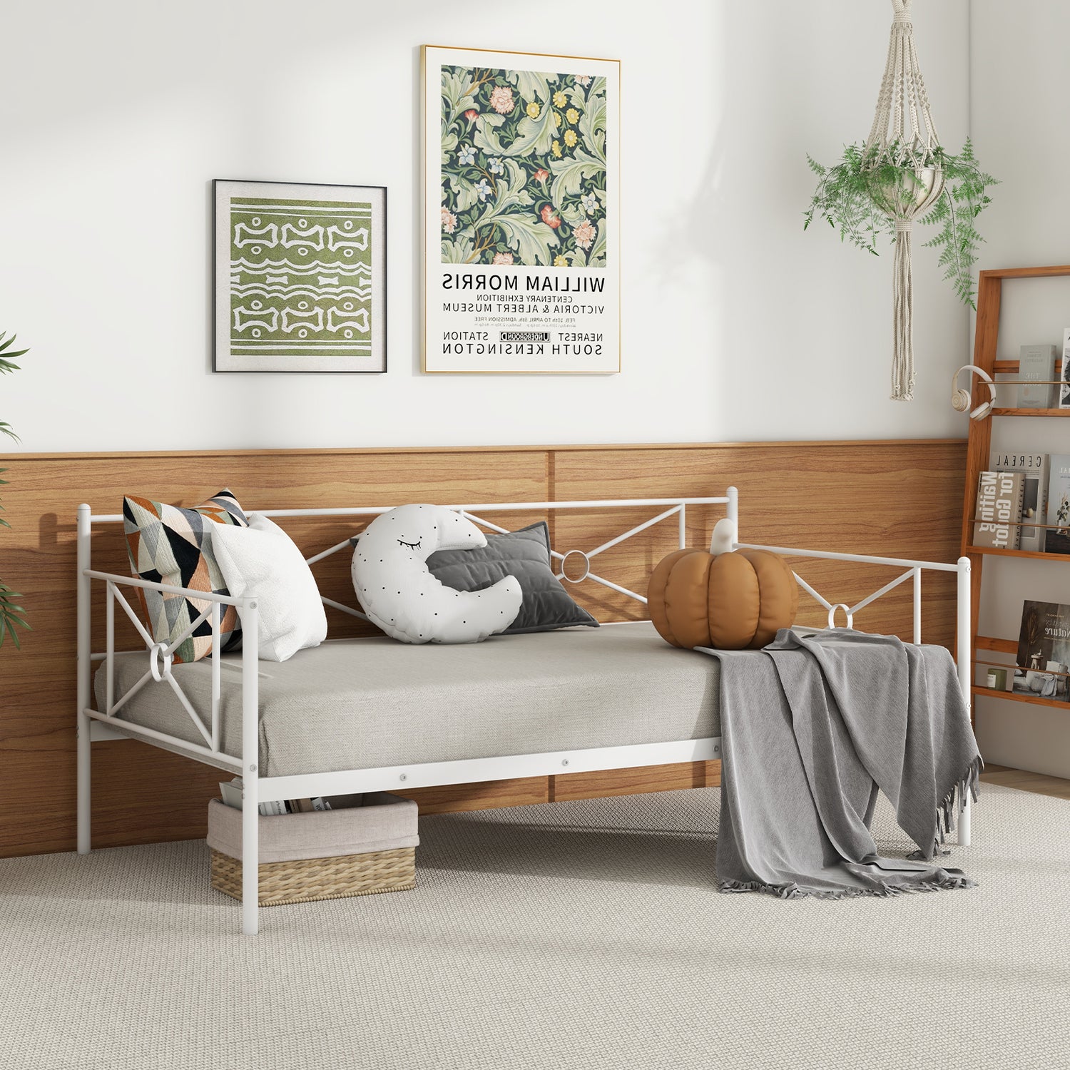 Metal Daybed Twin Bed Frame Stable Steel Slats Sofa Bed