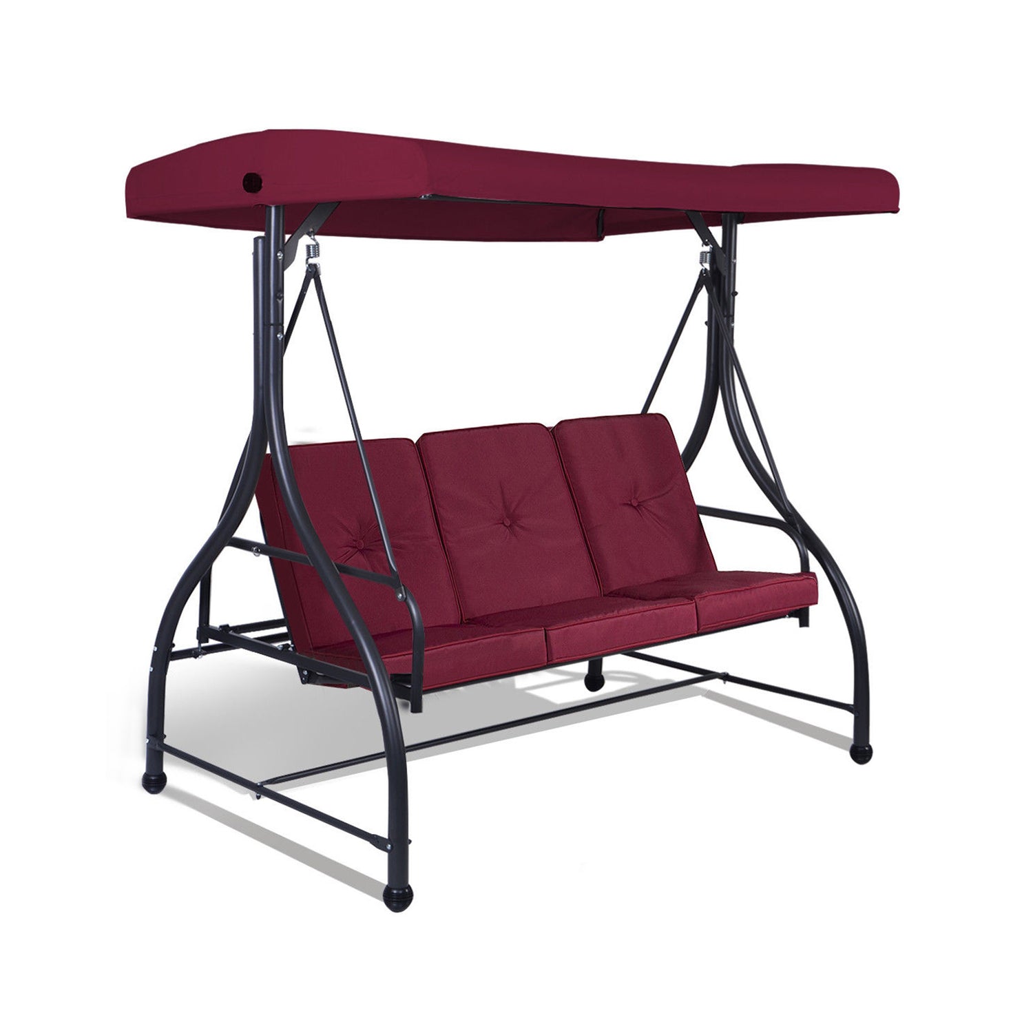3 Seats Converting Outdoor Swing Canopy Hammock with Adjustable Tilt Canopy
