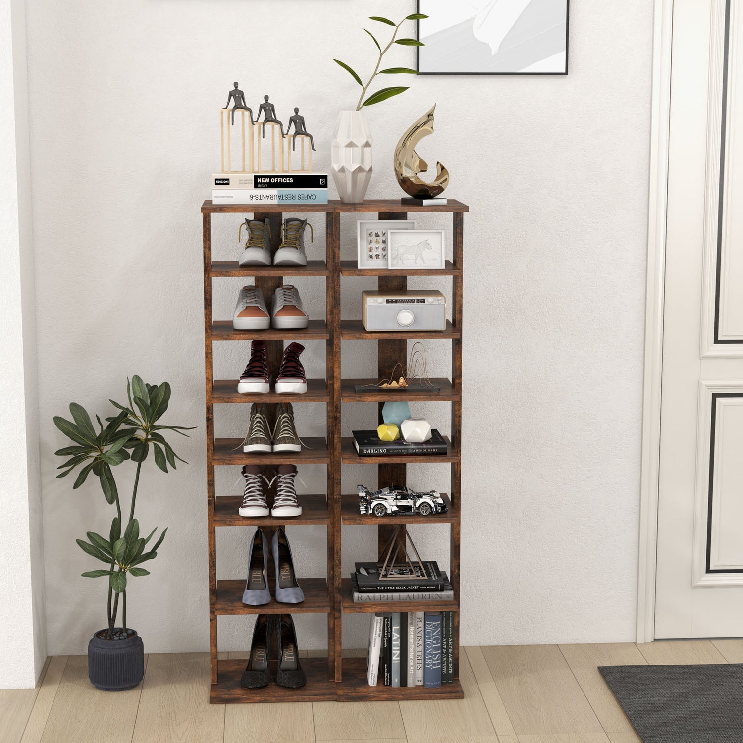 7-Tier Shoe Rack Practical Free Standing Shelves Storage Shelves