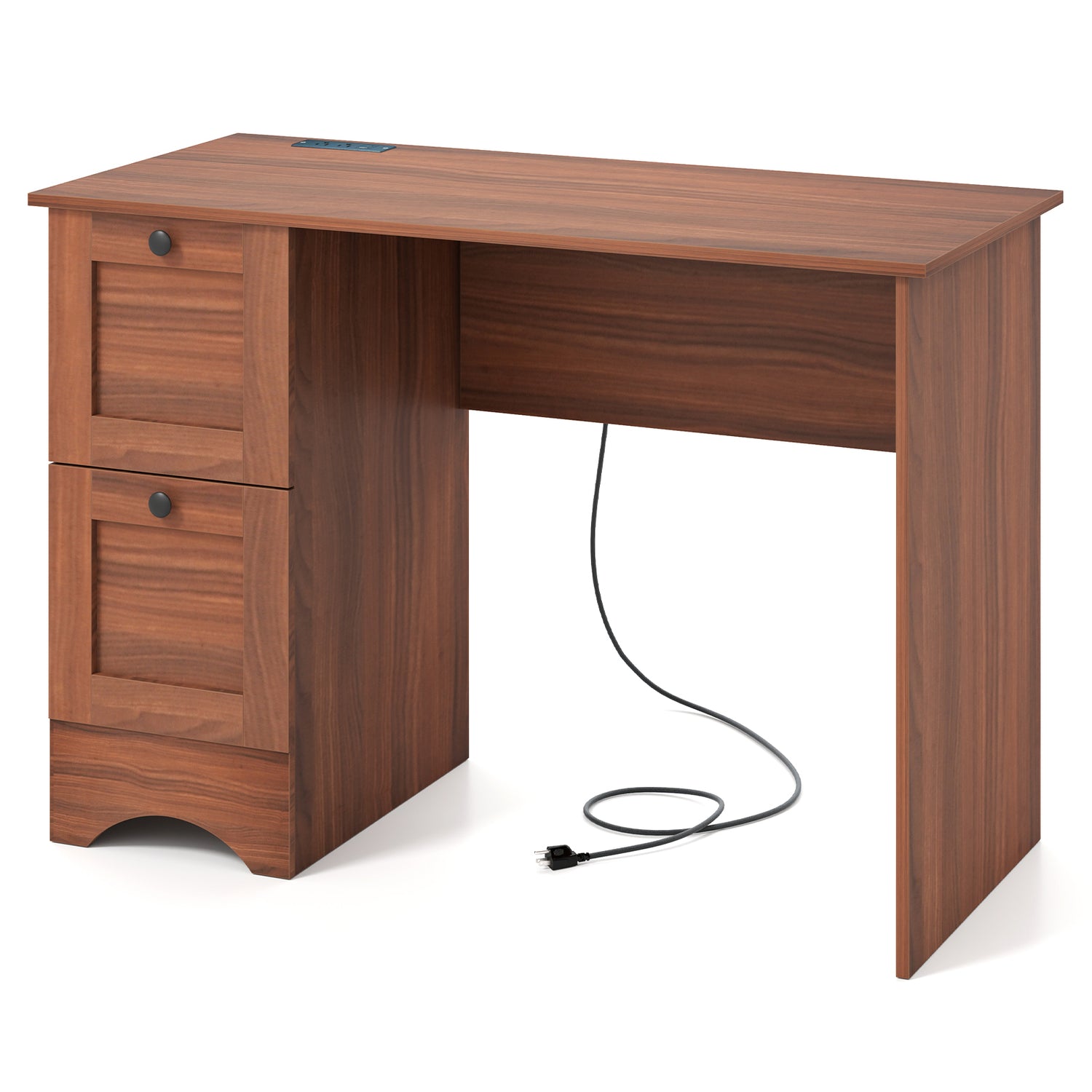 Wooden Vintage Computer Desk with 2 Drawers for Home and Office