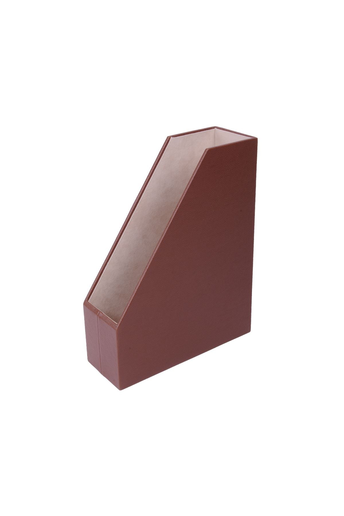 MOOG Paper Storage Desk- Desk Organizer Wood- Leather Magazines Holder- File Organizer- Magazines Holder- Magazines Rack-Leather Covered Magazine Holder -Paper Sorter…
