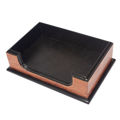 Personalization Wood Desk Set - Leather Office Desk Organizer - Business Card Note Paper Pencil Holder - Office Accessories