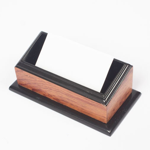 Personalization Wood Desk Set - Leather Office Desk Organizer - Business Card Note Paper Pencil Holder - Office Accessories
