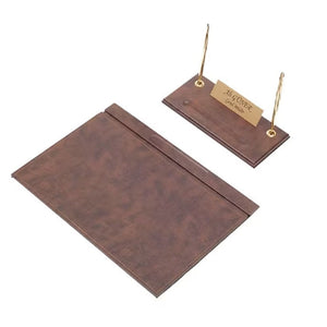 Leather Desk Set - 2 Accessories - 10 Color Options