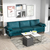 Large 3-Seat Sofa Sectional with Metal Legs and 2 USB Ports for 3-4 people