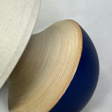 CREATIVE CO-OP Stoneware Table Lamp w/ Linen Shade (No Bulb) Blue/Tan DF8763