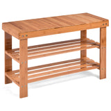 3 Tier Bamboo Bench Storage Shoe Shelf