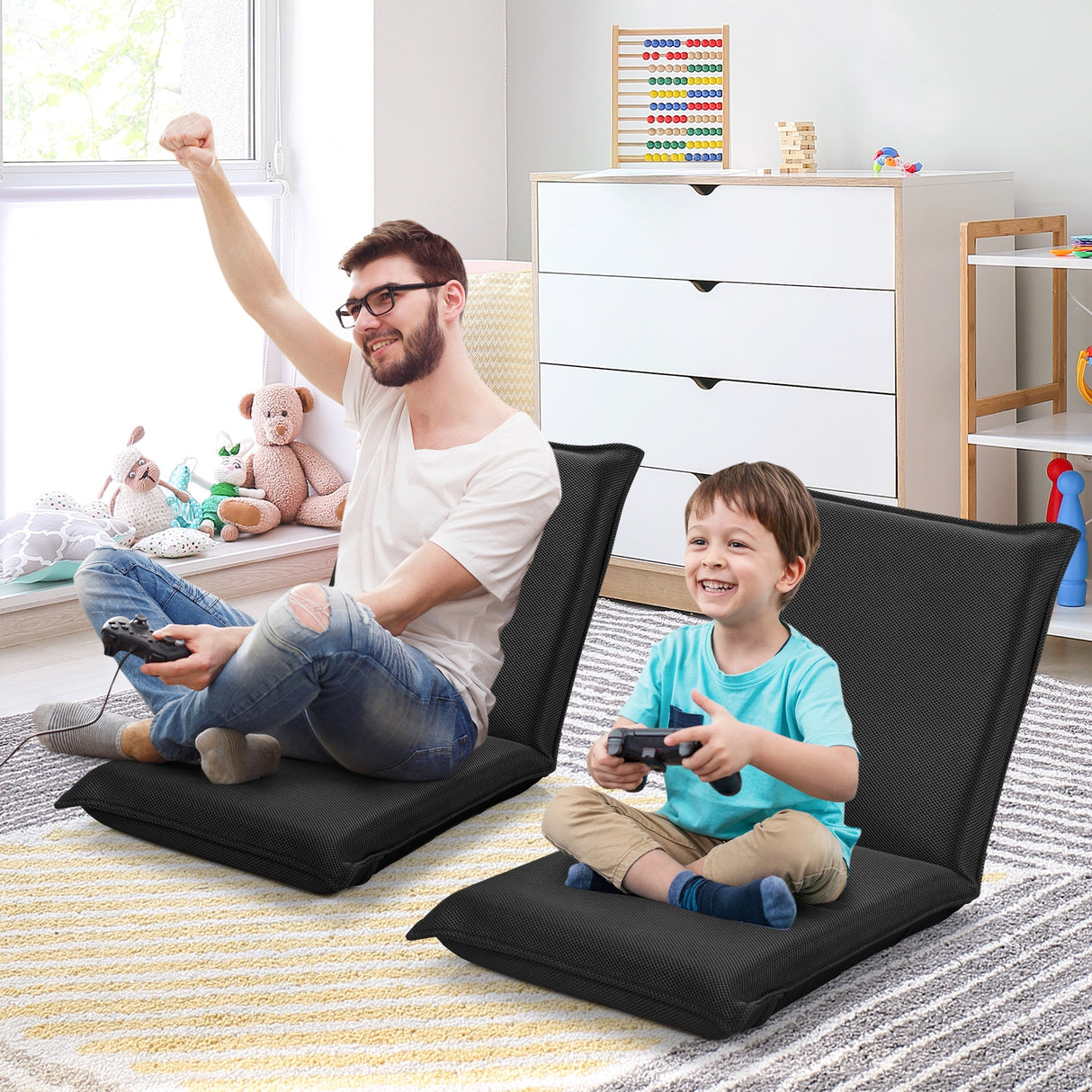 Adjustable 6 Positions Folding Lazy Man Sofa Chair Floor Chair