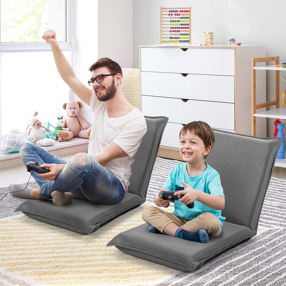 Adjustable 6 Positions Folding Lazy Man Sofa Chair Floor Chair
