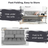 6-Position Foldable Floor Sofa Bed with Detachable Cloth Cover