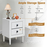 Multipurpose Retro Bedside Nightstand with 2 Drawers