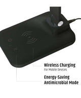 Brilli 15"H LED Desk Lamp (Set of 2) Matte Black Finish with Wireless Charging