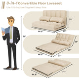 6-Position Foldable Floor Sofa Bed with Detachable Cloth Cover