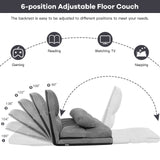 6-Position Foldable Floor Sofa Bed with Detachable Cloth Cover