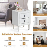 Multipurpose Retro Bedside Nightstand with 2 Drawers
