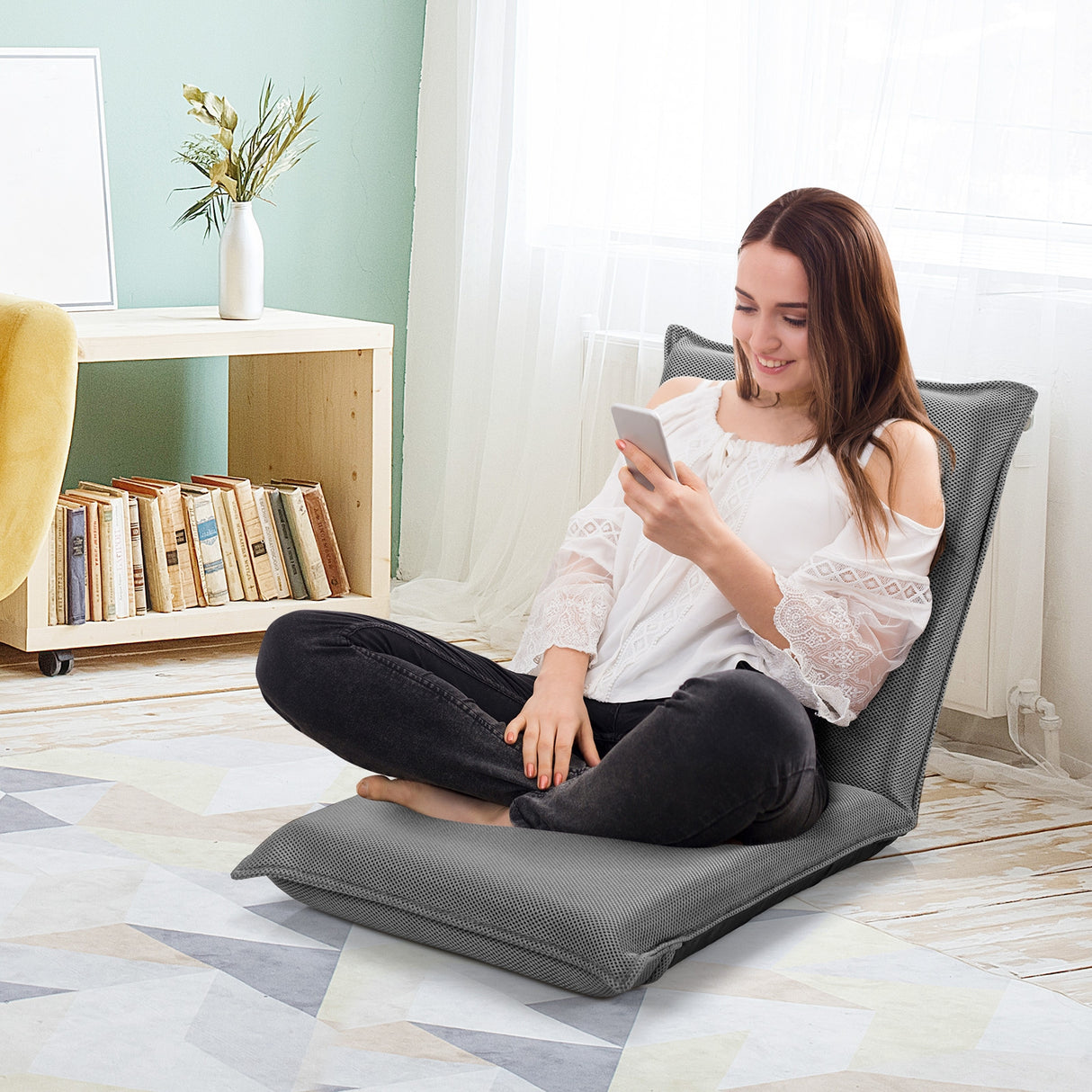 Adjustable 6 Positions Folding Lazy Man Sofa Chair Floor Chair