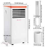Yescom 10,000 BTU Portable Air Conditioner (6,600 BTU SACC) 120V