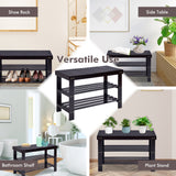 3 Tier Bamboo Bench Storage Shoe Shelf