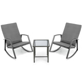 3 Pieces Patio Rattan Rocking Furniture Set