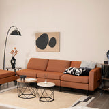 Modular 3-Seat L-shaped Sectional Sofa with Reversible Chaise and 2 USB Ports