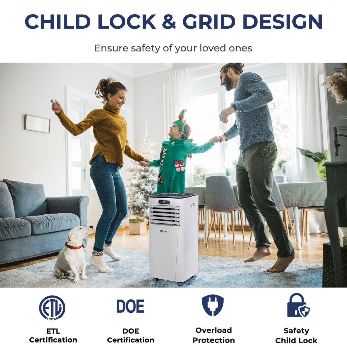 10000 BTU 4-in-1 Portable Air Conditioner with Dehumidifier and Fan Mode