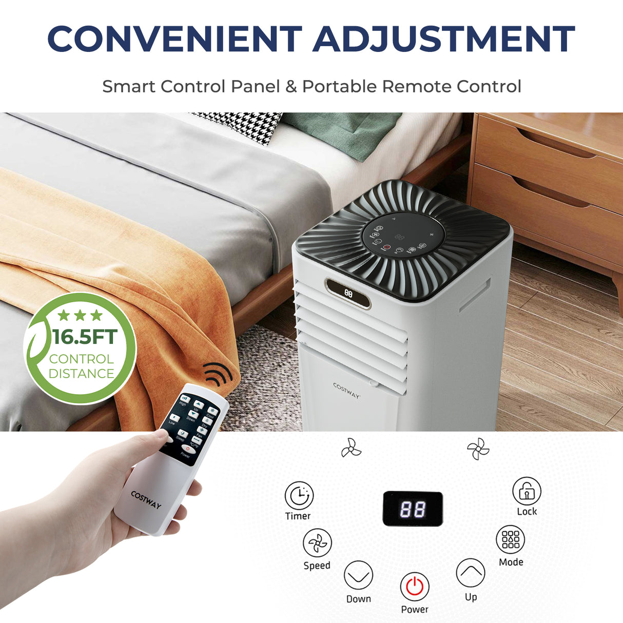 10000 BTU 4-in-1 Portable Air Conditioner with Dehumidifier and Fan Mode
