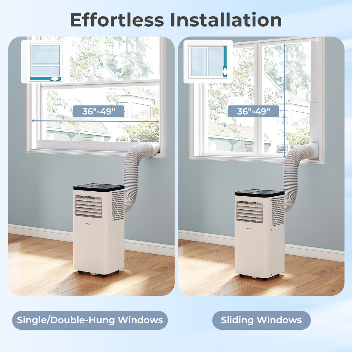 8000 BTU Portable Air Conditioner 3 in 1 Floor AC Unit Fan and Dehumidifier for Room