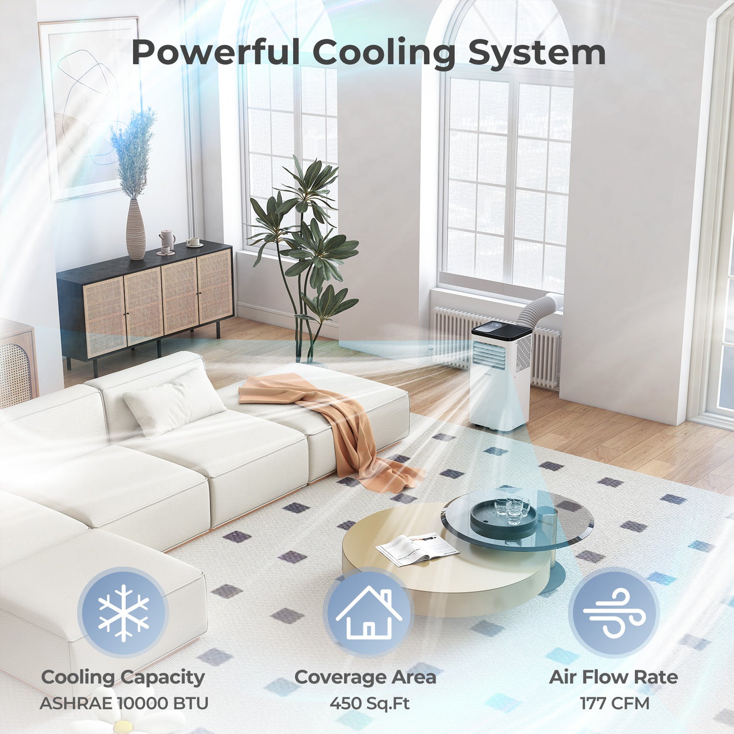 8000 BTU Portable Air Conditioner 3 in 1 Floor AC Unit Fan and Dehumidifier for Room