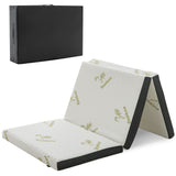 Queen 3 Inch Tri-fold Memory Foam Floor Mattress Topper Portable with Carrying Bag