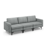 1/2/3/4-Seat Convertible Sectional Sofa with Reversible Ottoman-3