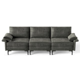 Large 3-Seat Sofa Sectional with Metal Legs for 3-4 people