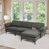 Extra Large Modular L-shaped Sectional Sofa with Reversible Chaise for 4-5 People