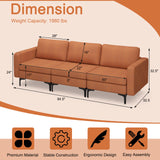 1/2/3/4-Seat Convertible Sectional Sofa with Reversible Ottoman-3