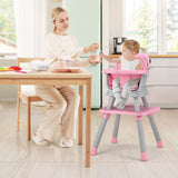 6-in-1 Convertible Baby High Chair with Adjustable Removable Tray