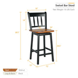 24.5 Inches Set of 2 Swivel Bar Stools with 360Â° Swiveling