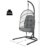 Hanging Wicker Egg Chair with Stand