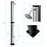 7.2 Feet Solar-Heated Outdoor Shower with Free-Rotating Shower Head