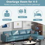 1/2/3/4-Seat Convertible Sectional Sofa with Reversible Ottoman-4-Seat L-shaped with 2 USB Ports