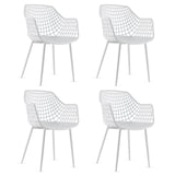Set of 4 Heavy Duty Modern Dining Chair with Airy Hollow Backrest