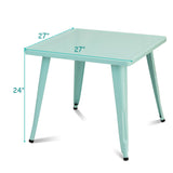 27 Inch Kids Square Steel Table Play Learn Activity Table-Blue