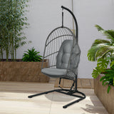 Hanging Wicker Egg Chair with Stand