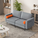 Modular 1/2/3/4-Seat L-Shaped Sectional Sofa Couch with Socket USB Port-2