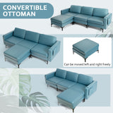 Modular 3-Seat L-shaped Sectional Sofa with Reversible Chaise and 2 USB Ports