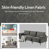 Large 3-Seat Sofa Sectional with Metal Legs for 3-4 people